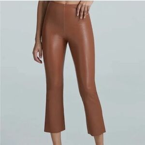 Commando Faux Leather Crop Flare High Rise Leggings Pants Cocoa Brown medium